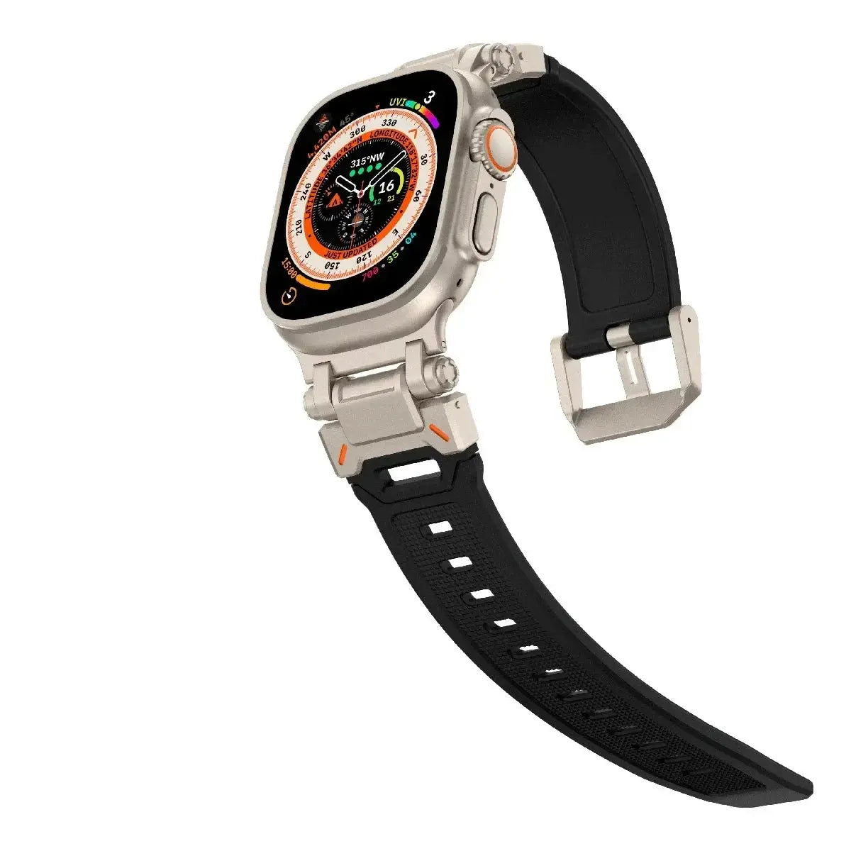 TPU Sport Strap for Apple Watch 9 45mm Ultra 2 49MM 44mm 42mm Titanium Color Link Silicone Bracelet for IWatch 9 8 SE 7 6 4 5 3 Pinnacle Luxuries