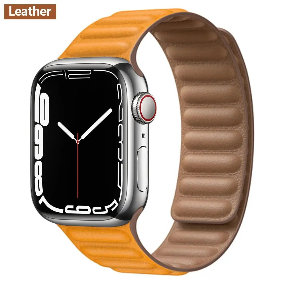 Luxe Leather Loop & Silicone Magnetic Bands for Apple Watch Series 9 & Ultra 2 - Pinnacle Luxuries