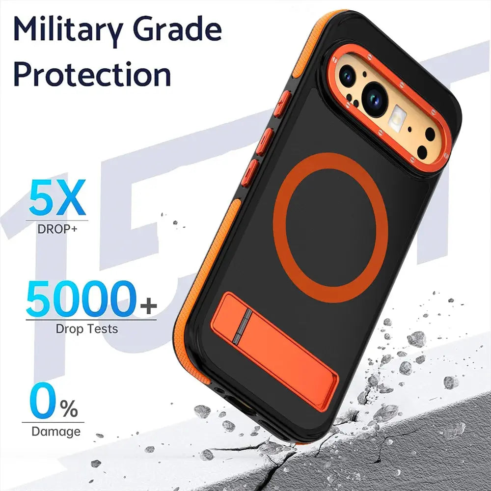 Luxury Folding Stand Magnetic Phone Case For Google Pixel 9 Pro XL 5G Metal Lens Ring High Out Protector Shockproof Armour Cover Pinnacle Luxuries