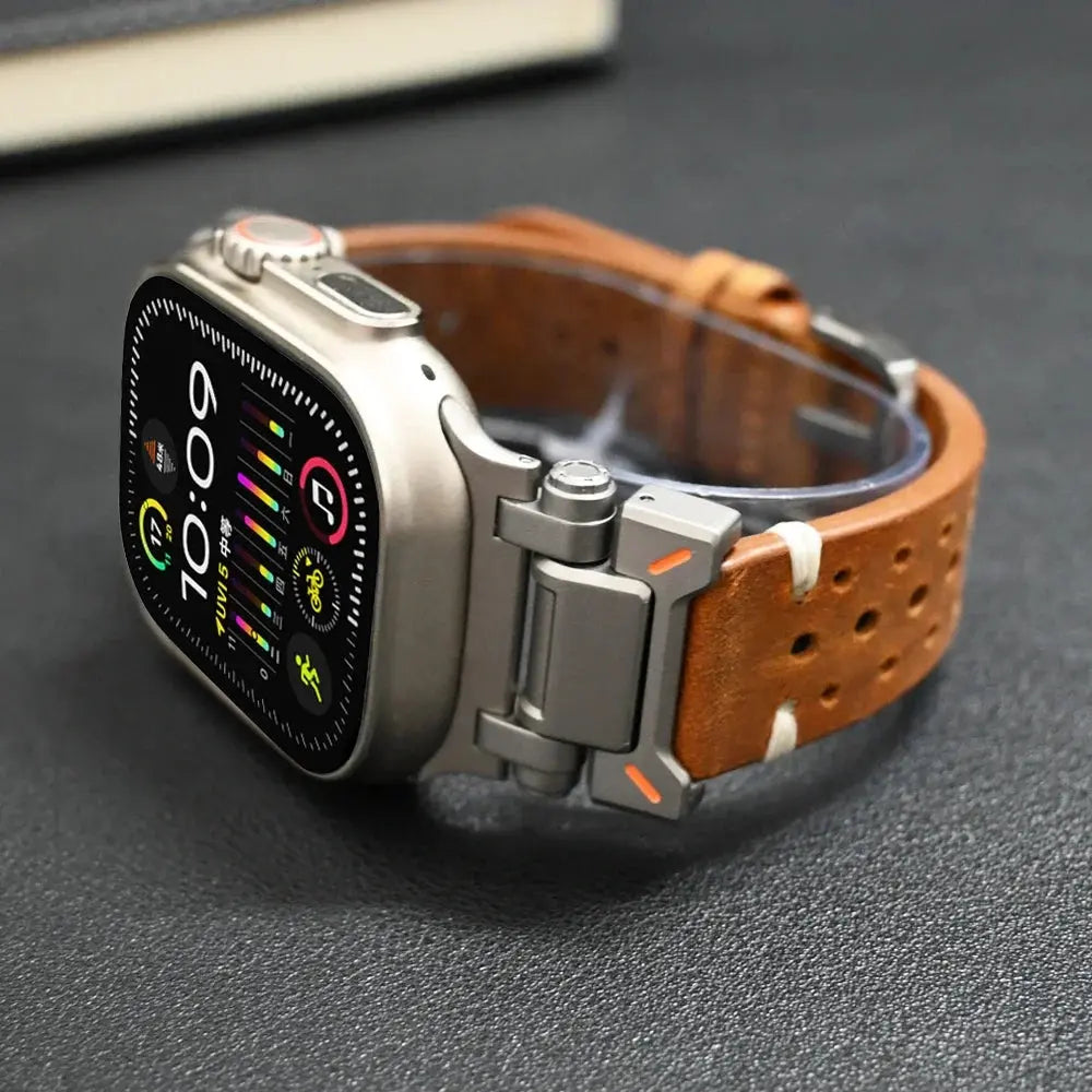 Luxury Leather Band for Apple Watch Ultra 2 49mm Series 10 46mm 9 8 7 45mm Correa Strap for iWatch 6 5 4 Se 3 44mm 42mm Bracelet Pinnacle Luxuries