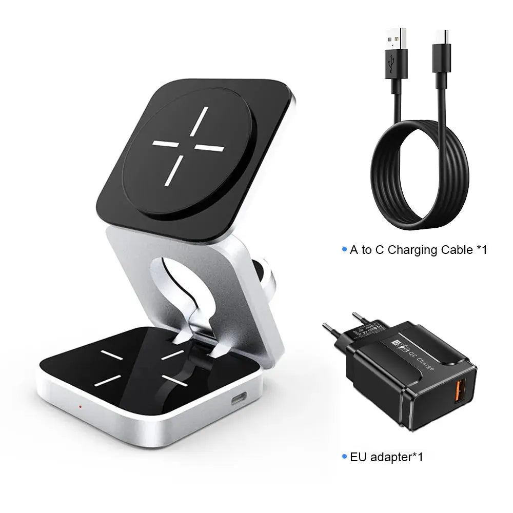 PinnacleCharge Foldable Trio Wireless Charging Station - Pinnacle Luxuries