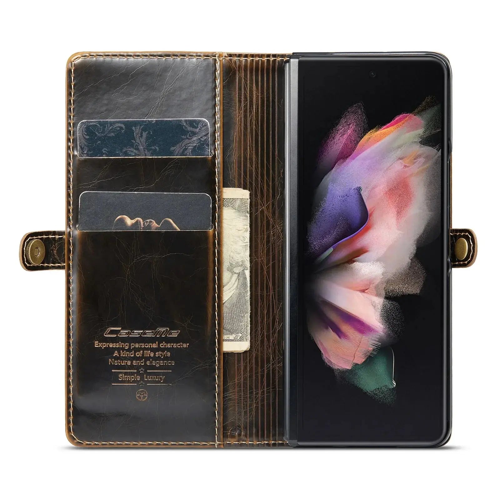 Protection Business Leather Case for Samsung Galaxy Z fold6 Fold3 Fold 6 5 4 Fold5 Fold4 Fold 3 5G Card Pocket Phone Cover Pinnacle Luxuries