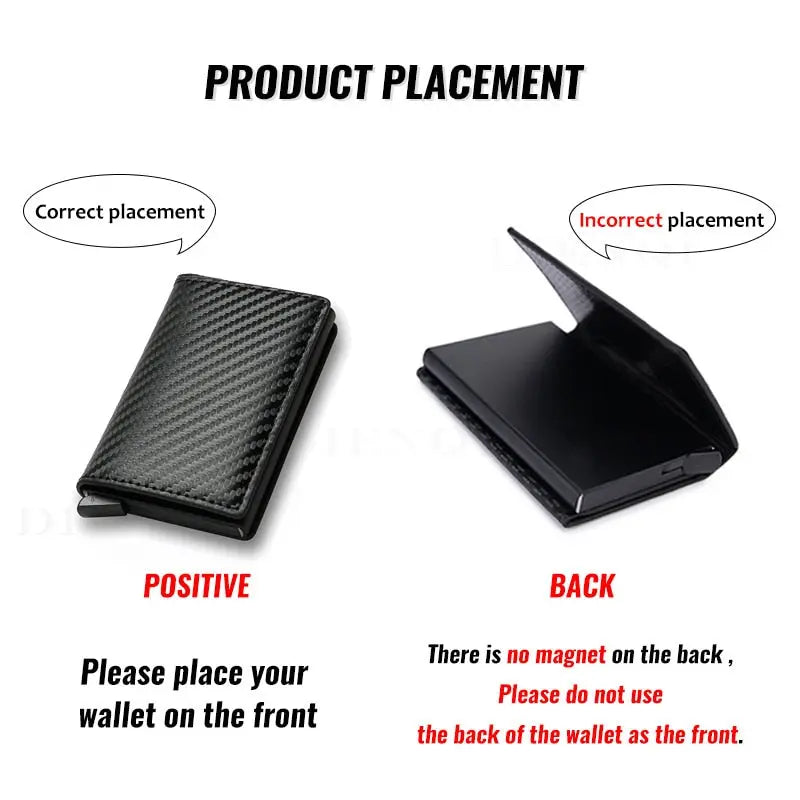 Custom Card Holder Rfid Black Carbon Fiber Leather Simple Wallet Men's Gift Personalized Pinnacle Luxuries