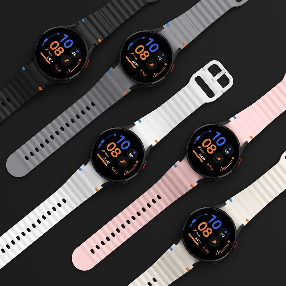 Silicone Strap for Samsung Watch 7 6 5 4 40mm 44mm 5Pro 45mm Band With Case Screen Protector Bumper cover for Wrist Accessories Pinnacle Luxuries